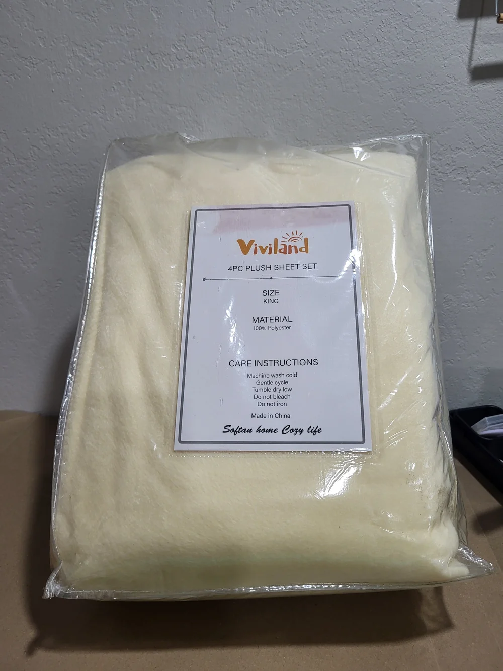 Cream Plush Sheet Set - Soft Cozy Bedding